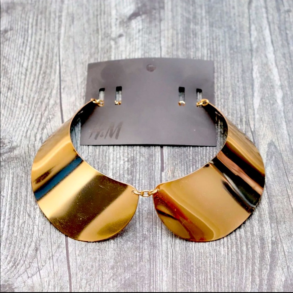 H&M gold choker collar necklace, New